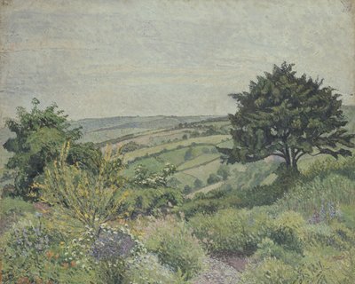 The Cottage Garden, Fishpond, 1915 by Lucien Pissarro